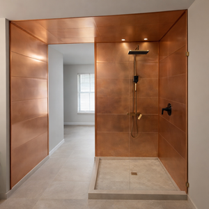 Copper Shower Co. Custom Copper Shower Surround | Award-Winning Bathroom Design