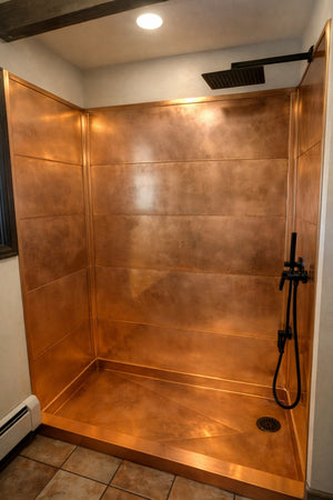 Copper Shower Co. Custom Copper Shower Surround | Award-Winning Modular Bathroom Design