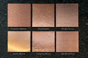 Copper Shower Co. Handcrafted Copper Texture Finishes.